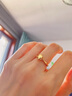 周大福圓形六爪足金黃金鉆石造型求婚戒指女士 EOF1535 七夕禮物 10號 約3.65g計價(工費(fèi)420) 曬單實拍圖
