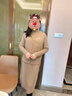 恰凡（QIAFAN）媽媽秋裝連衣裙套裝洋氣針織馬甲兩件套中老年女裝秋冬打底毛衣裙 駝色 XL  （建議120-130斤） 曬單實(shí)拍圖