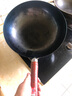 章丘鐵鍋正宗手工鍛打鐵鍋無(wú)涂層物理不粘鍋炒鍋老式家用炒菜鍋廚具輕音 大師版古法烤藍(lán)(已干燒） 34cm 曬單實(shí)拍圖