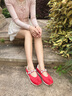 妙麗（Millies）品牌單鞋女淺口輕便芭蕾風(fēng)阿甘德訓(xùn)女鞋2025夏季新款百搭瑪麗珍鞋 紅色 37 (235mm)  標(biāo)準(zhǔn)碼 曬單實拍圖