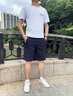 真維斯純棉短褲男夏季薄款中青年男士修身休閑工裝直筒彈力大褲衩中褲子 1XM08/17405深藍(lán)色 32 曬單實(shí)拍圖