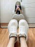莎萊茜（SALAXI）2025秋冬新款潮牌情侶面包鞋女款百搭時尚小眾厚底增高休閑板鞋男 白色 36 【女款】 曬單實拍圖