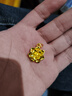 Lossot生日禮物女足金花開(kāi)富貴黃金吊墜女項鏈5D硬金牡丹花掛墜金飾品 曬單實(shí)拍圖