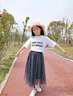 G.DUCKKIDS女童半身裙長(zhǎng)裙紗裙夏季新款兒童網(wǎng)紗星空裙中長(zhǎng)款公主蓬蓬裙親子 藏青色 120 建議6-7歲 曬單實(shí)拍圖