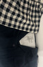 無(wú)印良品（MUJI）女式 無(wú)側(cè)縫雙層紗織 睡衣 家居服套裝  深藏青色格紋 L 曬單實(shí)拍圖