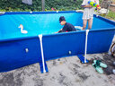 西哈泳士大型支架免充氣游泳池家用戶(hù)外大人兒童泳池可折疊室外戲水池玩具 【高80cm】長(cháng)3.94米基礎套餐  加厚金屬支架 曬單實(shí)拍圖