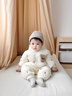 G.DUCKKIDS童裝嬰兒棉服外出冬季新款新生兒連體衣加絨加厚小熊刺繡寶寶衣服 米色 90 尺碼1~2歲【 80-90cm】 曬單實(shí)拍圖
