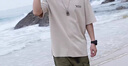 GLXLG短袖T恤男夏季重磅冰絲棉2025春夏新款男士寬松大碼休閑胖子上衣 卡其[250克重磅冰絲棉] M 100-120斤 曬單實拍圖