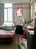 富羅迷女童套裝中大童蝴蝶結襯衫短袖學(xué)院風(fēng)百褶裙兩件套夏 白/黑  130  曬單實(shí)拍圖