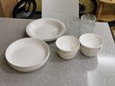 純白琉璃系列陶瓷餐具家用陶瓷餐具米飯碗小碗陶瓷盤(pán)子彩盤(pán) 1只純白琉璃8英寸盤(pán) 曬單實(shí)拍圖
