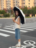 布爾享可愛卡通晴雨兩用自動(dòng)雨傘折疊女遮陽傘女防紫外線學(xué)生防曬太陽傘 三折自動(dòng)-蘋果小黑貓 8骨 曬單實(shí)拍圖