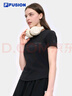 FILA FUSION斐樂潮牌女裝針織短袖衫2025夏季新款時尚修身短袖T恤 正黑色-BK L 170/88A/L 曬單實拍圖