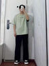 名創(chuàng)優(yōu)品（MINISO）黑色休閑褲男2025新款春季青少年彎刀褲男生寬松垂感直筒長褲子男 黑色 L /175 (顯高顯瘦 修飾腿型) 曬單實(shí)拍圖