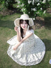 DAVEY MODE裙子女夏季2025新款氣質(zhì)蕾絲連衣裙女顯瘦碎花通勤方領(lǐng)連衣裙 綠色  M 曬單實(shí)拍圖