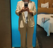尚都比拉秋季套裝女氣質(zhì)高級感西裝外套直筒長褲兩件套 燕麥色 L 曬單實(shí)拍圖