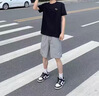倉石一樹休閑男生爆款男士夏季薄款寬松沙灘冰絲中褲吸汗運動風(fēng)速干五分褲 灰色 XL 曬單實拍圖