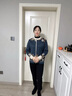 恒源祥媽媽春裝2025新款時尚短款外套拉鏈毛衣中老年女氣質(zhì)開衫大碼上衣 藏藍色 M 曬單實拍圖