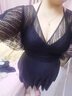 森上優(yōu)集泳衣女大碼分體泡溫泉保守聚攏風(fēng)微胖遮肉顯瘦海邊沙灘度假泳裝 大擺袖泳衣【黑色均碼】 曬單實(shí)拍圖