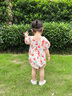 班喜迪嬰兒衣服夏季嬰幼兒連體衣寶寶包屁衣公主周歲禮服夏裝薄款外出服 紅色 90cm 曬單實拍圖