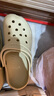 名創(chuàng)優(yōu)品（MINISO）洞洞鞋女夏季外穿沙灘涼鞋防滑厚底踩屎感腳包頭涼拖鞋骨白36-37 曬單實(shí)拍圖