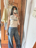 VEROMODA針織衫女2025夏季新款撞色條紋圓領(lǐng)無袖針織衫325245025 蜜乳白色 S 曬單實(shí)拍圖