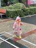 牧萌兒童雨衣男女童全身連體套裝幼兒園小童加厚耐磨大帽檐 粉色 M 曬單實拍圖