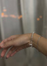 周六福（ZLF）七夕禮物 S925銀飾手鏈女好事花生風(fēng)光珠相連手串手飾送女友 手鏈鏈長16+3cm 曬單實拍圖