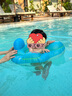 swimbobo兒童游泳圈防側(cè)翻男女童坐圈小孩充氣浮圈兒童游泳裝備BO8001S 曬單實拍圖