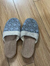 開(kāi)妮特日系居家亞麻拖鞋男女士鏤空室內防滑軟底家居包頭家用厚底涼拖鞋 淡藍/麻底 39-40 【26cm】 曬單實(shí)拍圖