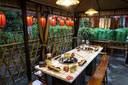 春墅涼亭戶(hù)外庭院遮陽(yáng)棚茅草涼亭農村院子茅草屋室外露臺遮雨棚帳篷 3x3米亭+紗簾+布簾 曬單實(shí)拍圖