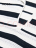 MO&Co.針織衫2025夏新品法式POLO開襟V領干爽輕薄短款短袖MBE2SWT025 藍白條色 XS /155 曬單實拍圖
