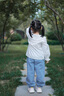巴拉巴拉【商場(chǎng)同款】寶寶長(zhǎng)褲女童牛仔褲2025秋季新款花苞泡泡褲 牛仔淺藍(lán)88101 110 曬單實(shí)拍圖