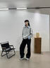 凌泊假兩件長袖衛(wèi)衣男春秋新款小眾高級感翻領T恤學院風大碼早秋外套 黑色 5XL 曬單實拍圖