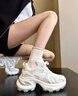 ZUOSAISI品牌老爹鞋女厚底網(wǎng)面亮片休閑鞋女2025秋季新品女鞋百搭鞋子女 白色 35 曬單實拍圖
