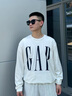 GAP男女裝2025秋季新款logo字母印花寬松純棉長(cháng)袖T恤上衣786368 白色 L (175/96A) 亞洲尺碼 曬單實(shí)拍圖