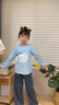 真維斯女童長(cháng)袖t恤兒童秋衣純棉打底衫2025新款衣服女孩中小童秋季童裝 果綠 綠畫(huà)框貓+白 粉綠小狗 90 曬單實(shí)拍圖