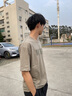 維啟安美式短袖t恤男士2025新款夏季冰絲男裝寬松男生上衣半袖男款體恤 DX-J808灰綠色 L 120-140斤 曬單實拍圖