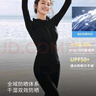 蕉下（beneunder）連體泳衣防曬速干透氣涉水服沖浪顯瘦長(zhǎng)袖連身連衣裙式泳衣女 漫暮黑【裙褲-送防水袋】 L 曬單實(shí)拍圖