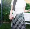 秋水伊人優(yōu)雅百搭通勤傘裙2025年夏季新款女簡約時尚格子半身裙 格子 L 曬單實拍圖