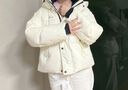 雪中飛短款加厚羽絨服女士2025新款保暖時尚外穿小個子面包服冬季外套潮 白色 M 160/84A 115-130斤 曬單實拍圖
