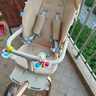 semmook遛娃神器嬰兒推車0-6歲用折疊可坐可躺帶減震雙向高景觀溜娃車 香檳金皮蓬【雙餐盤】 曬單實(shí)拍圖