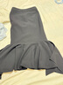 UR2025秋季新款女裝摩登通勤不規則荷葉邊魚(yú)尾半裙UWG550005 黑色 S 曬單實(shí)拍圖