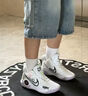 耐克（NIKE）定制球鞋布魯克林之殤時(shí)尚潮流經(jīng)典潑墨中幫復(fù)古籃球鞋男女款白 白色 40.5 曬單實(shí)拍圖