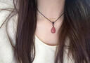 喜?？挡葺蔚鯄嬳?xiàng)鏈女冰種粉水晶鎖骨鏈掛墜項(xiàng)鏈掛件送禮物 草莓晶水滴吊墜 曬單實(shí)拍圖
