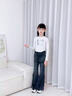 女童喇叭褲秋季2025新款兒童高腰牛仔褲大童黑色休閑微喇長褲子潮 黑色【彈力大-實體品質(zhì)】 150 曬單實拍圖