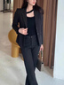 汐蔓嬌小西裝外套女職業(yè)裝秋冬季長袖套裝正裝大學(xué)生酒店銀行西服工作服 帶蓋西裝 L 碼(建議100-110斤) 曬單實(shí)拍圖