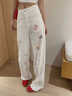Rindu趣味小眾刺繡白色牛仔褲女2026年春季新款韓版休閑百搭直筒褲子女 白色 S 【建議80-95斤】 曬單實(shí)拍圖