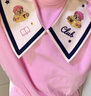 Teenie Weenie Kids小熊童裝24春款女童寶寶撞色衛(wèi)衣衛(wèi)褲套裝 粉色-大童 130cm 曬單實拍圖