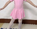 艾舞戈兒童舞蹈服女童芭蕾舞裙民族中國舞跳舞衣服幼兒練功考級服裝 粉色-短袖 130碼 身高110-120cm重38-48斤 曬單實拍圖