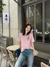 Teenie Weenie小熊T恤女2025年夏季新款活力清新休閑刺繡圓領短袖T恤女 A-粉色 M 曬單實拍圖